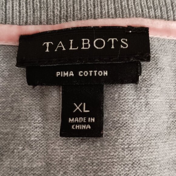 Talbots Women’s Gray Grandpa Style Knit Crew Neck Vest Size XL - Picture 7 of 14